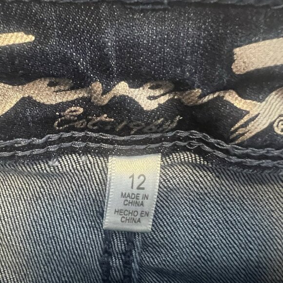 Seven7 Women’s Jeans Size 12 Blue Stretch Denim Mid Rise Slim Bootcut Zipper - Picture 4 of 16